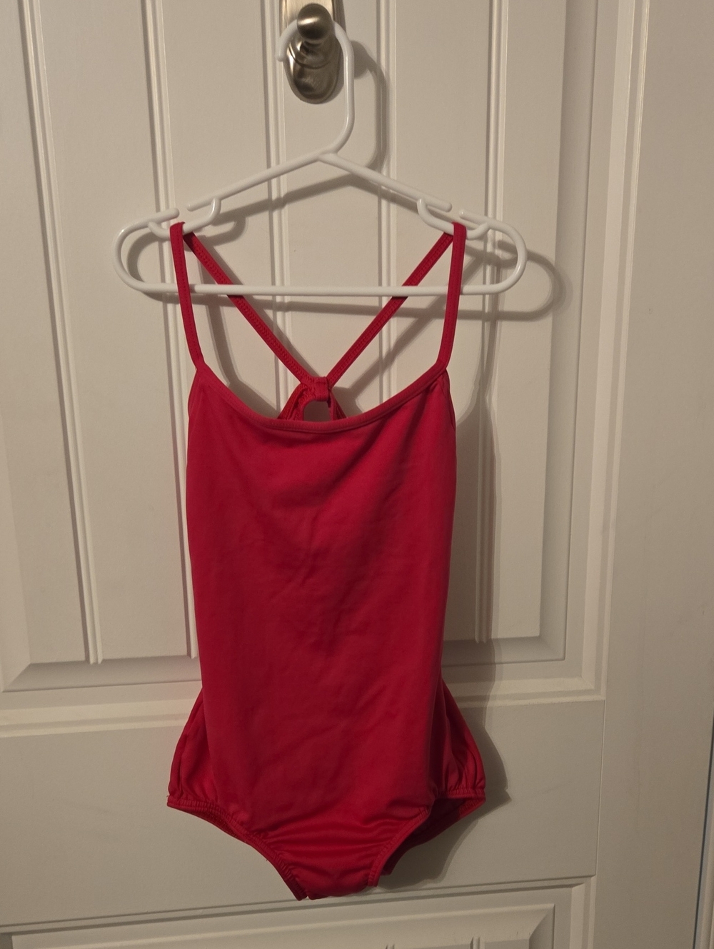 Body Wrappers Pink Strappy Dance Bodysuit with Crossback